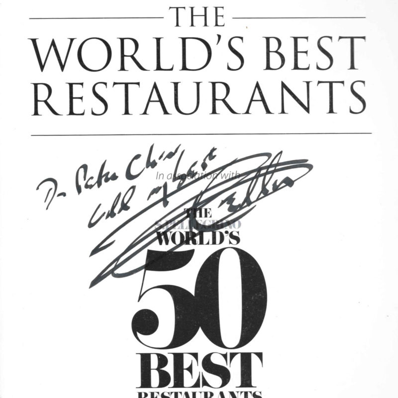 附上托馬斯・凱勒簽名的第一本「世界最佳50餐廳榜」的書 